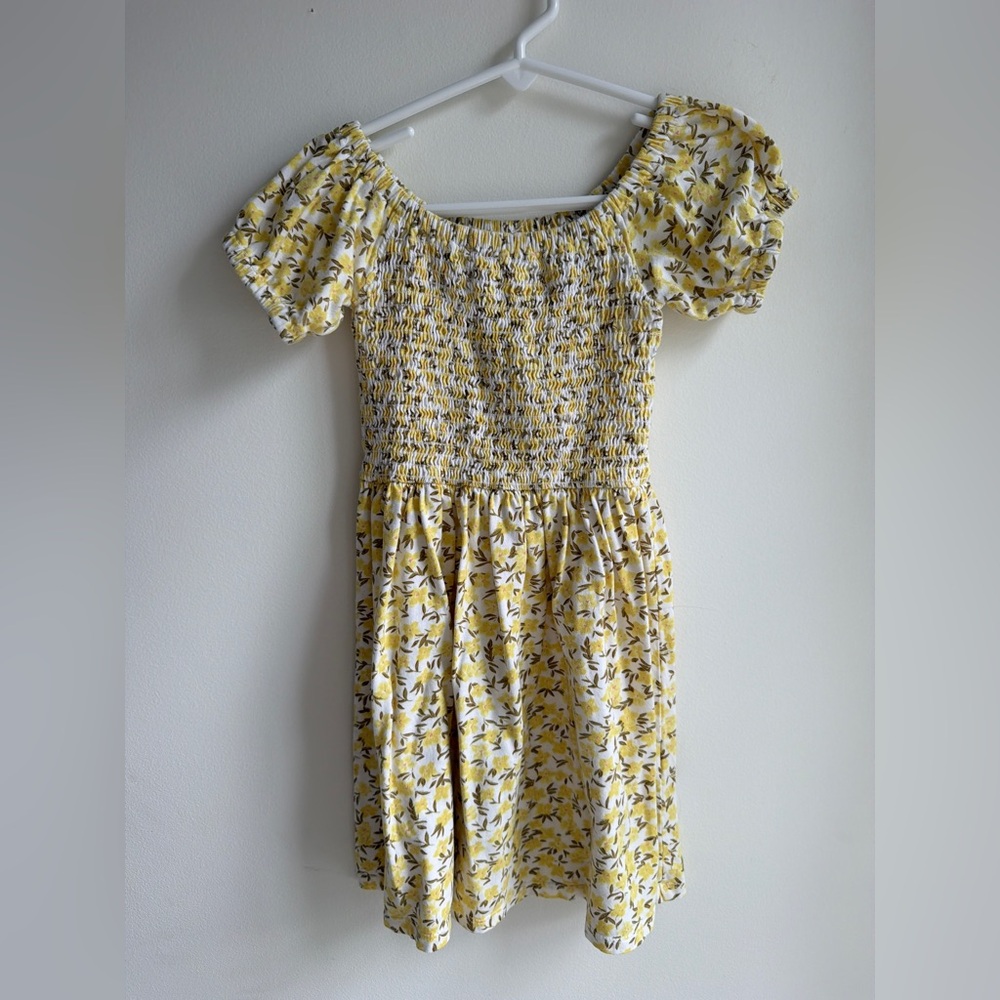 Billabong Girls Yellow Floral Smocked Dress